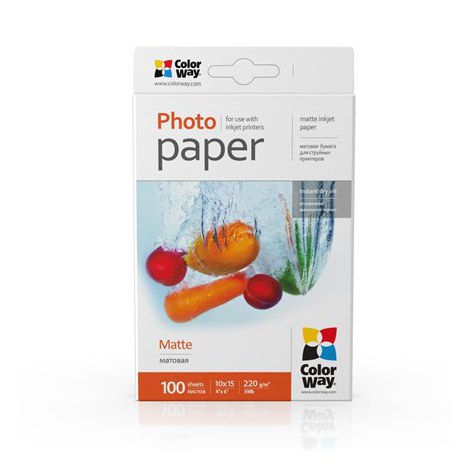 ColorWay | PM2201004R | White | 220 g/m² | 10 x 15 cm | Matte Photo Paper